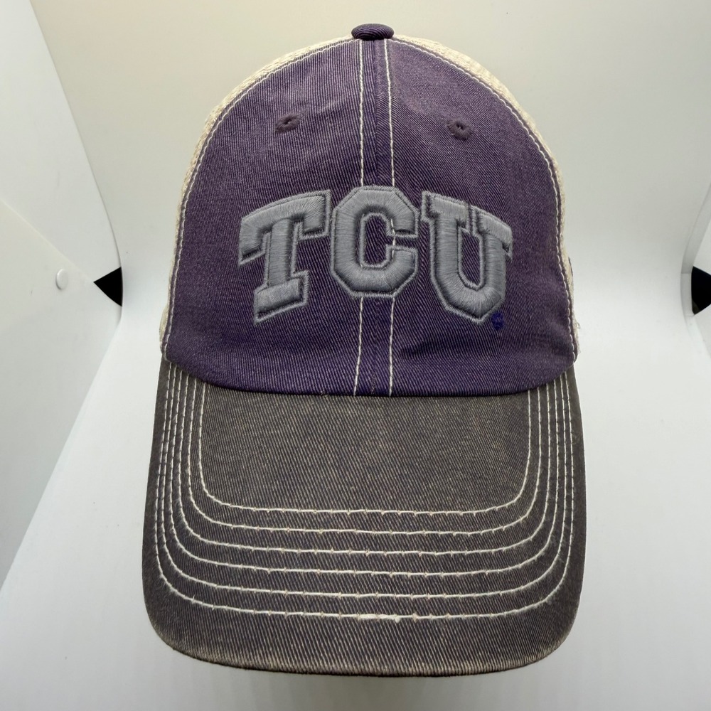 Top of the World TCU Horned Frogs Trucker Hat Purple Tan Snapback Cap - Picture 2 of 10